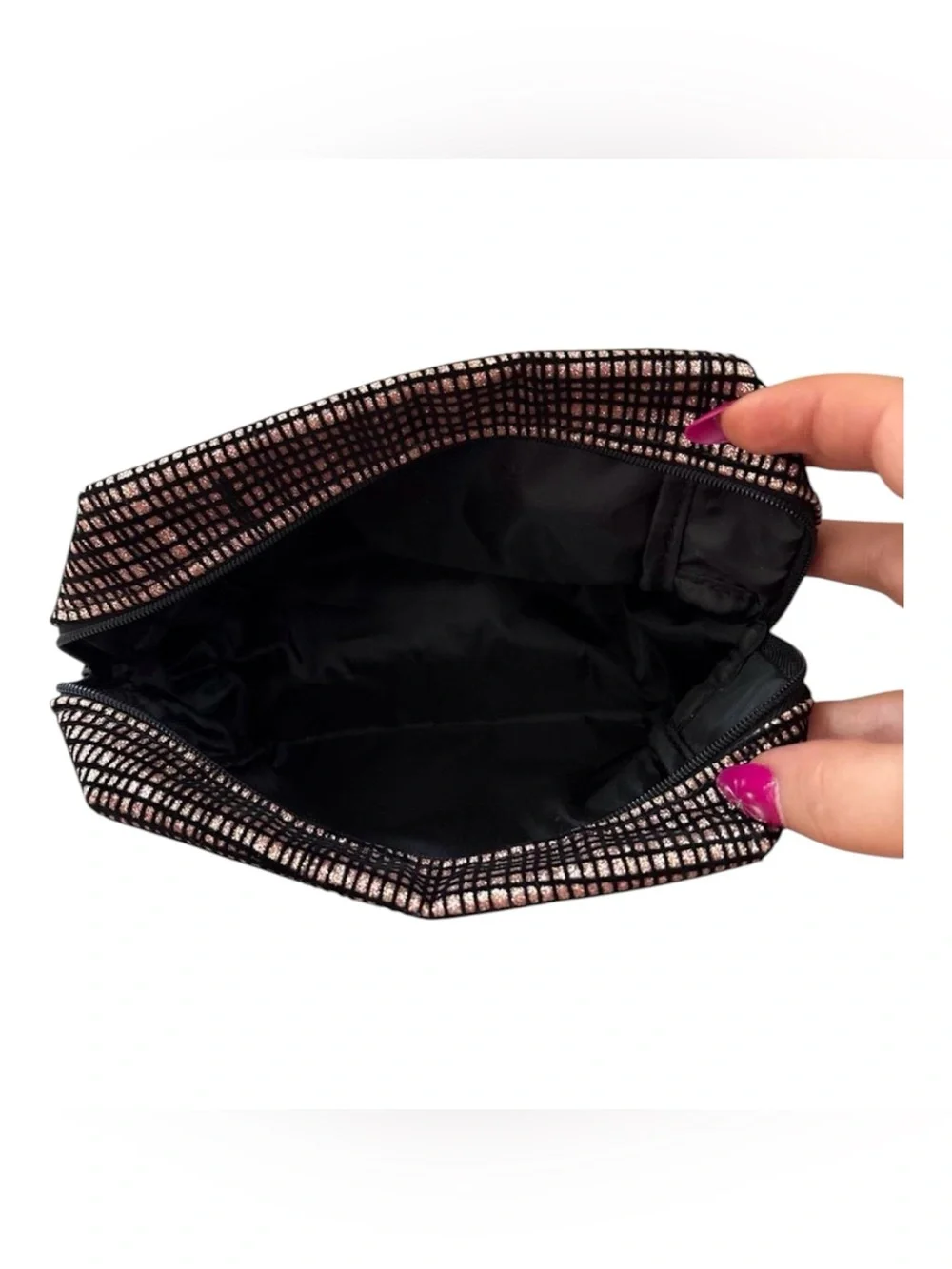 MAC COSMETICS‎ Black & Pink Star Velvet Makeup Cosmetics Travel Bag